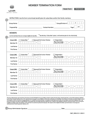 Member Termination Form
