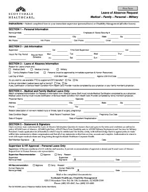 Scottsdale Healthcare Leave of Absence Request Form
