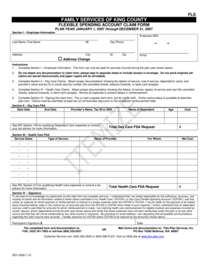 Flexible Spending Account Claim Form