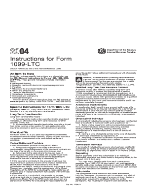 Instructions for Form 1099-LTC