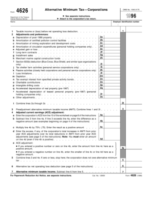Form 4626 - Alternative Minimum Tax for Corporations