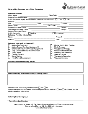 Referral for Services from Other Providers