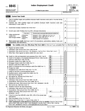 Form 8845 Indian Employment Credit
