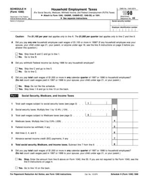 Schedule H Household Employment Taxes