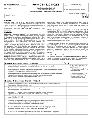 Connecticut Form CT-1120 TIC/EZ