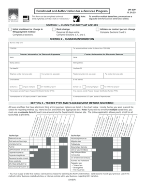 Florida e-Services Enrollment Form DR-600