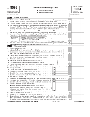 IRS Form 8586 Low-Income Housing Credit