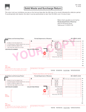 Florida Solid Waste and Surcharge Return