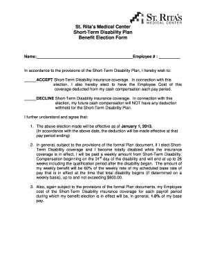 st ritas short term disability form