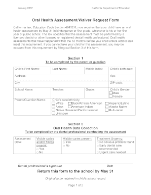 California School Entry Health and Immunization Forms