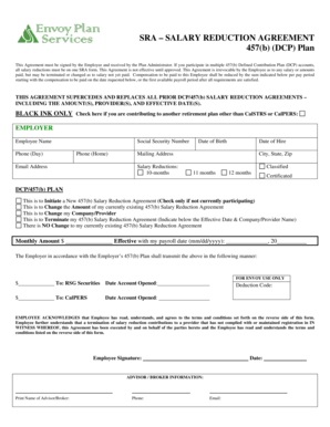 457(b) Salary Reduction Agreement