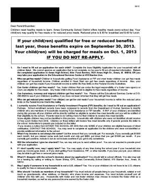 Iowa School Meal Application