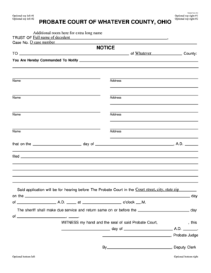 Ohio Probate Court Notice