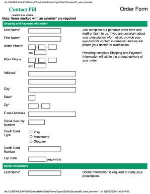 fillable online contact lens order form 4th district ibew health contact lens order form