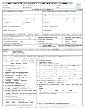 Merchant Processing Application and Agreement