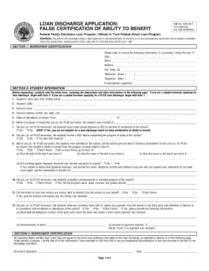 Loan Discharge Application