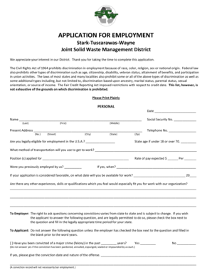 Employment Application Form