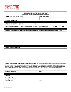 Employee Performance Evaluation Form