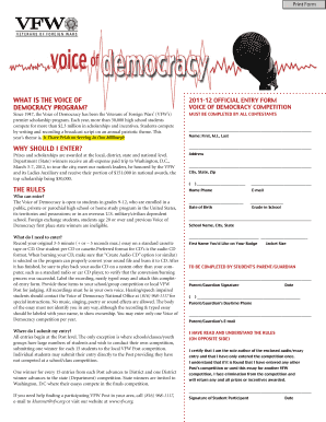 Voice of Democracy Entry Form