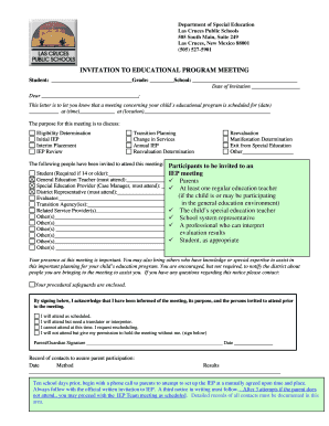 Invitation to Educational Program Meeting