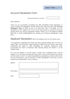 Account Declaration Form