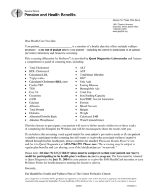 Physician Results Report Form