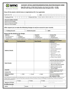 Account Details Modification Request Form