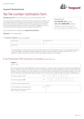 Tax file number notification form