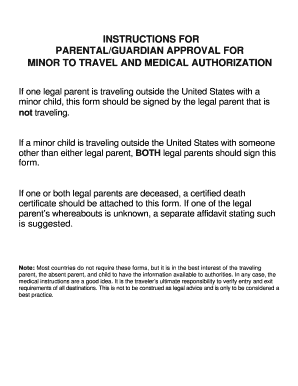 Minor Travel and Medical Authorization Form