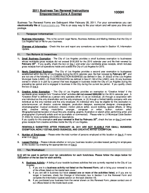 Los Angeles Business Tax Renewal Form