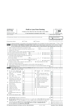 Schedule F Form 1040