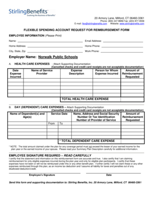 Flexible Spending Account Reimbursement Form