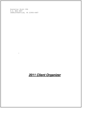 2011 Client Organizer and Tax Preparation Agreement