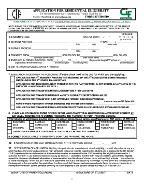 California Residential Transfer Eligibility Application