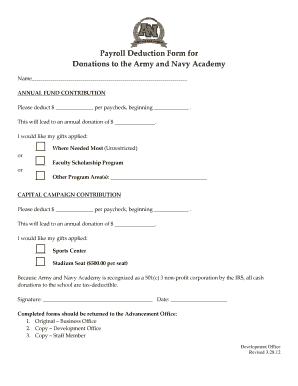 Irs donation form - Employee Payroll Deduction Donation Form - Army and Navy ... - armyandnavyacademy