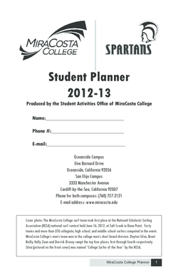 MiraCosta College Student Planner 2012-13