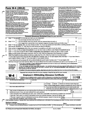 IRS Form W-4 (2012)