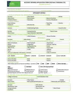 Kcb Joint Account Fill Online Printable Fillable Blank