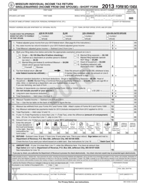 Missouri Itemized Deductions Form MO-1040A