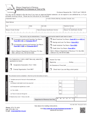 Missouri Form MO-7004 Application for Extension of Time to File