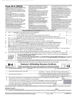 Form W-4 (2012) Employee's Withholding Allowance Certificate