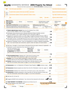 Minnesota Property Tax Refund Form 2005