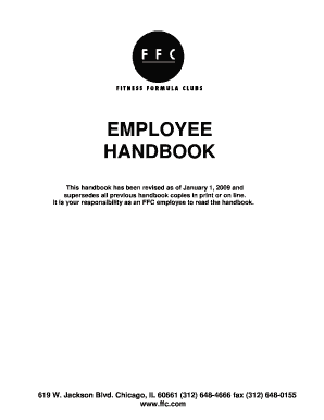 EMPLOYEE HANDBOOK - Fitness Formula Clubs