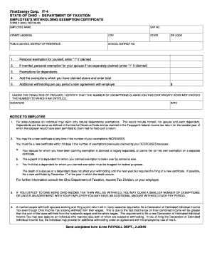 Ohio Employee Withholding Exemption Certificate