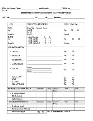Child Find Screening Form
