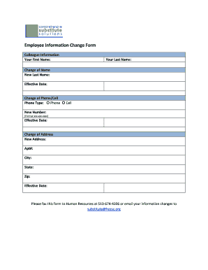 Employee Information Change Form