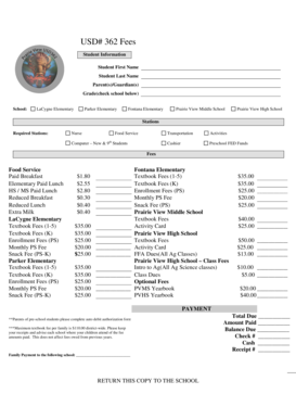 School Fee Payment Form
