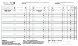 MixedBag Designs Fundraiser Order Form