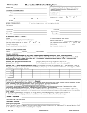 Travel Reimbursement Request Form
