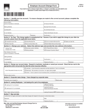 Florida Employer Account Change Form